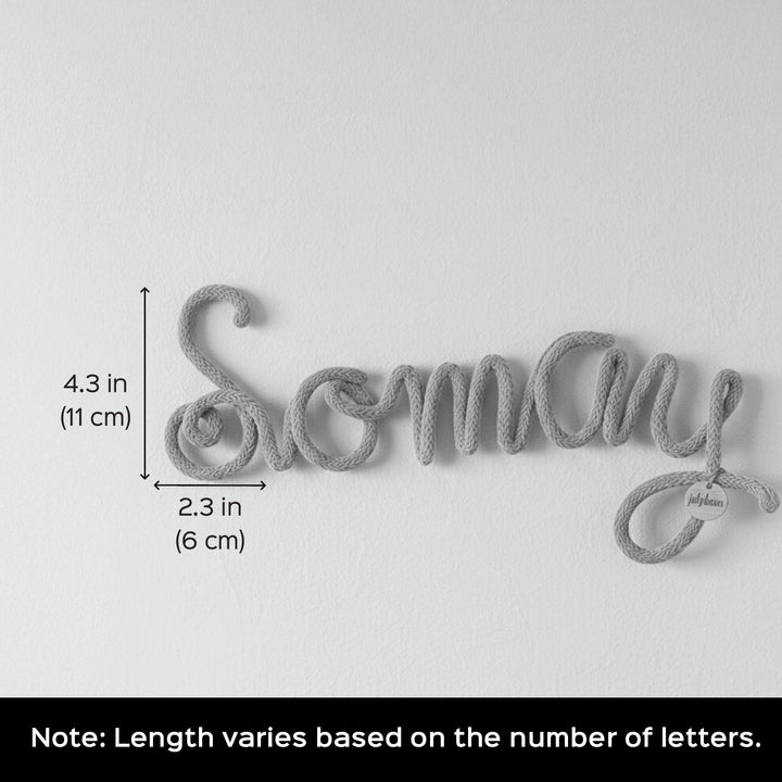 Personalized Blue Knitted Wire Kids Name Plate