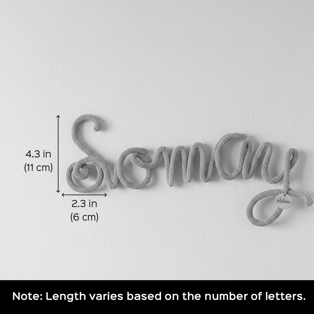 Personalized Knitted Wire Rainbow Theme Kids Name Plate