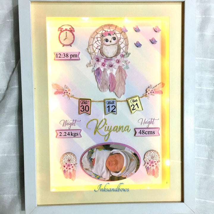 Personalized Kids Shadow Box Frame with Lights