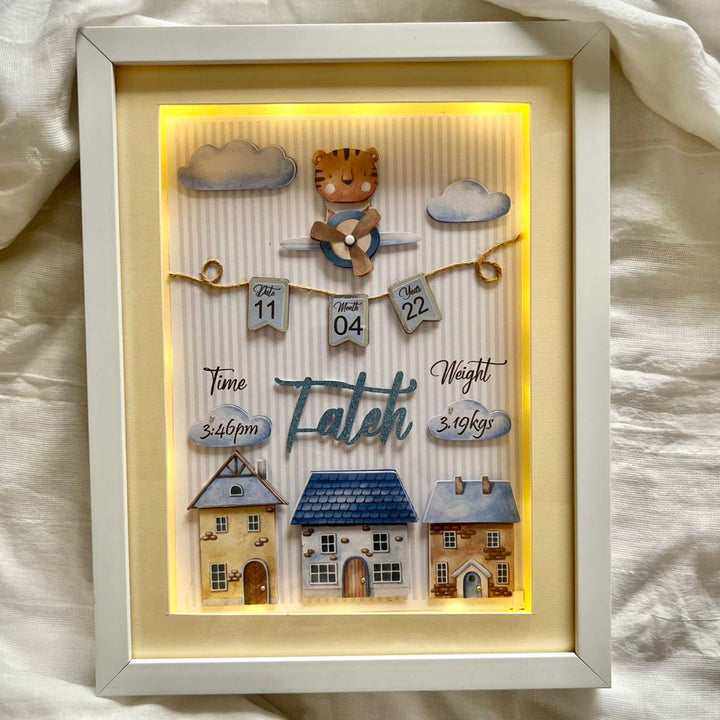 Personalized Kids Shadow Box Frame with Lights