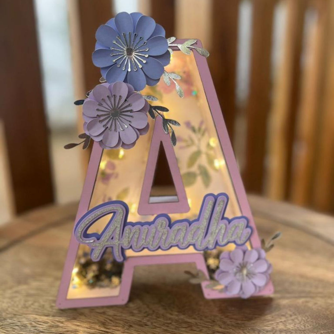 Personalized Kids 3D Monogram Nameplate with Lights