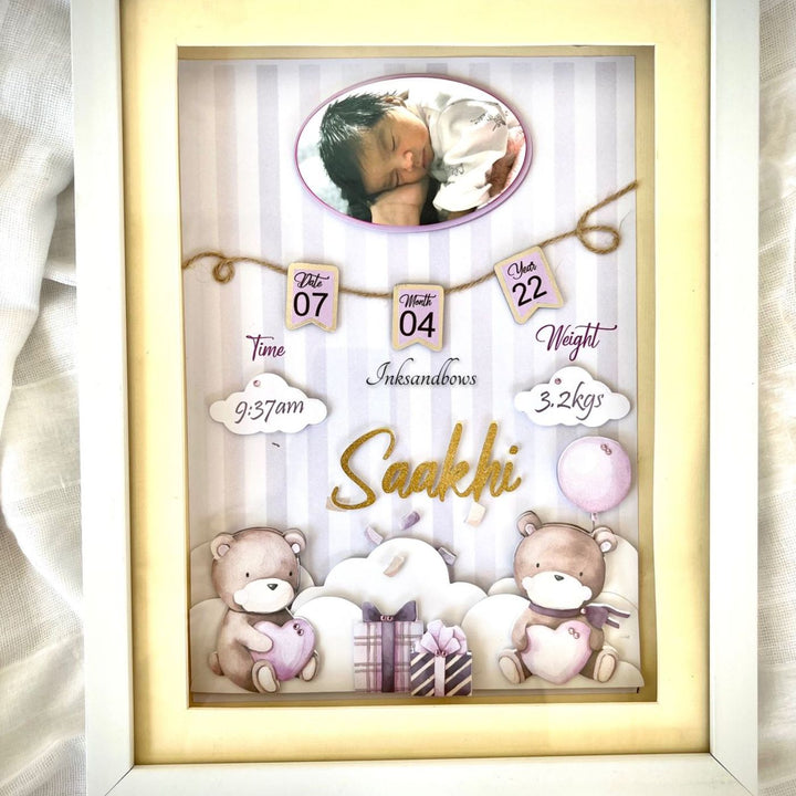 Personalized Kids Shadow Box Frame with Lights