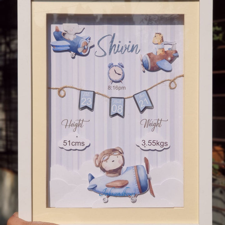 Personalized Kids Shadow Box Frame with Lights