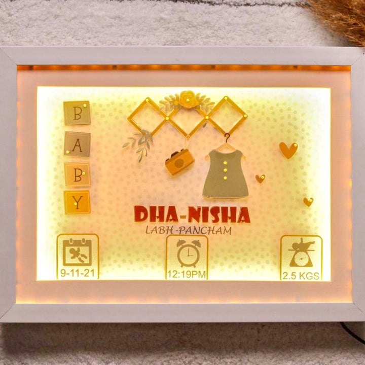 Personalized Kids Shadow Box Frame with Lights