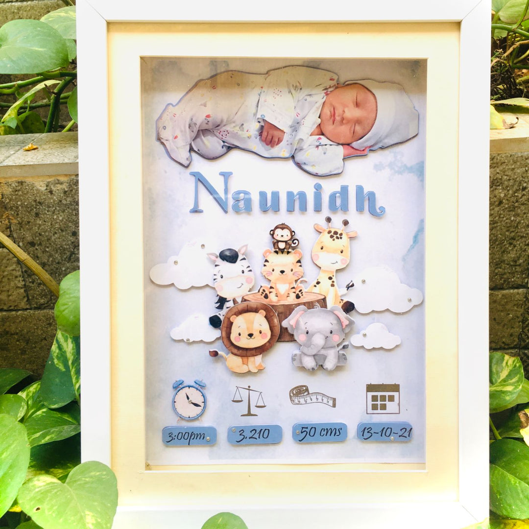 Personalized Kids Shadow Box Frame with Lights