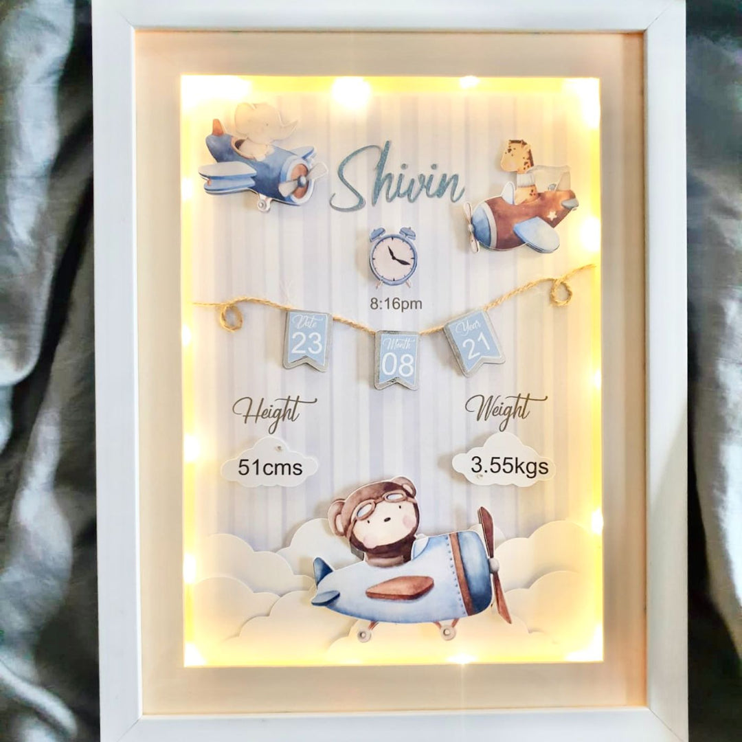 Personalized Kids Shadow Box Frame with Lights