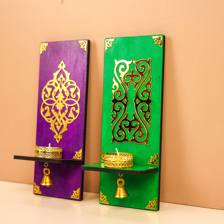 Handmade Decorative Tealight Holder With Bell | Set Of 2