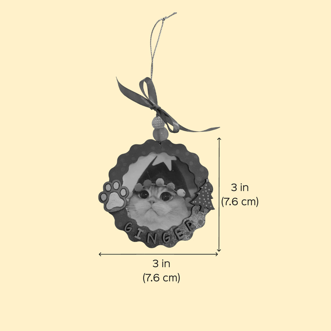 Photo Personalized Cat Theme MDF Wood Ornament For Christmas Decoration