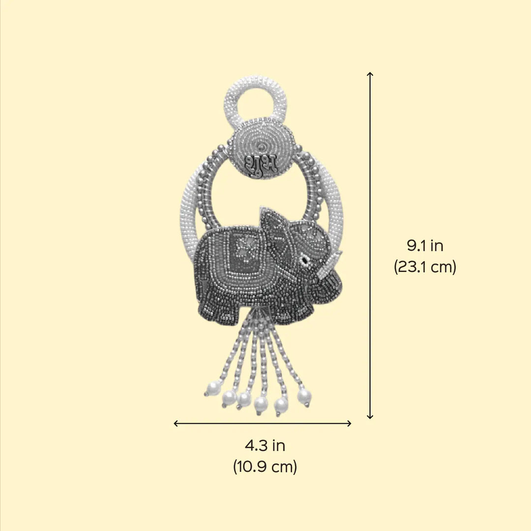 Handmade Beaded Elephant Shubhlabh Hanging