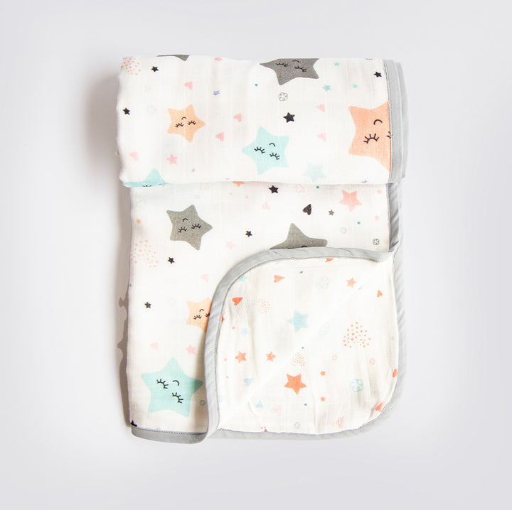 8 Pc | Personalized Twinkly Stars Baby Gift Basket | 0-4 Years