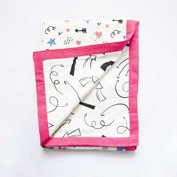 6 Pc | Personalized Doodle Arrows Baby Gift Basket | 0-4 Years