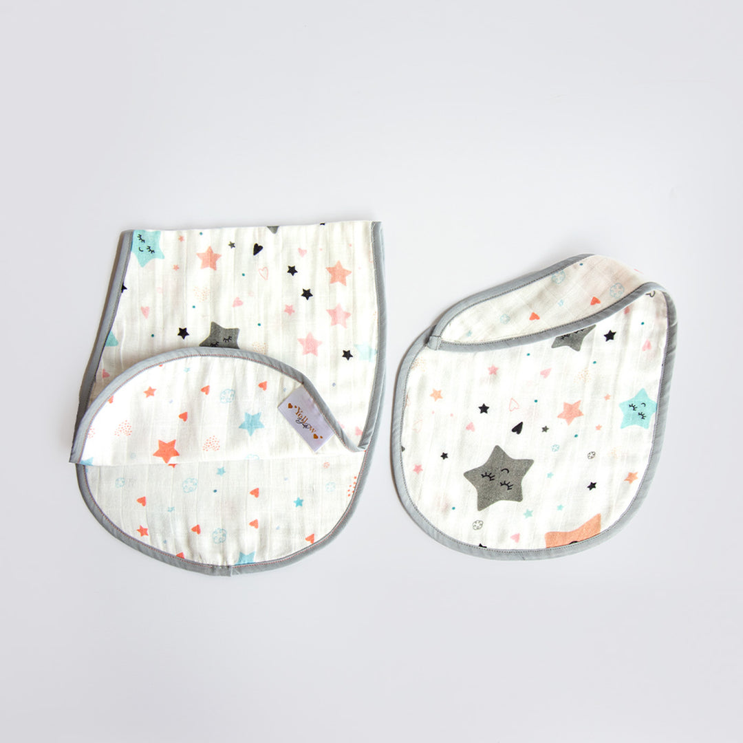 6 Pc | Personalized Stars Theme Baby Gift Basket | 0-4 Years