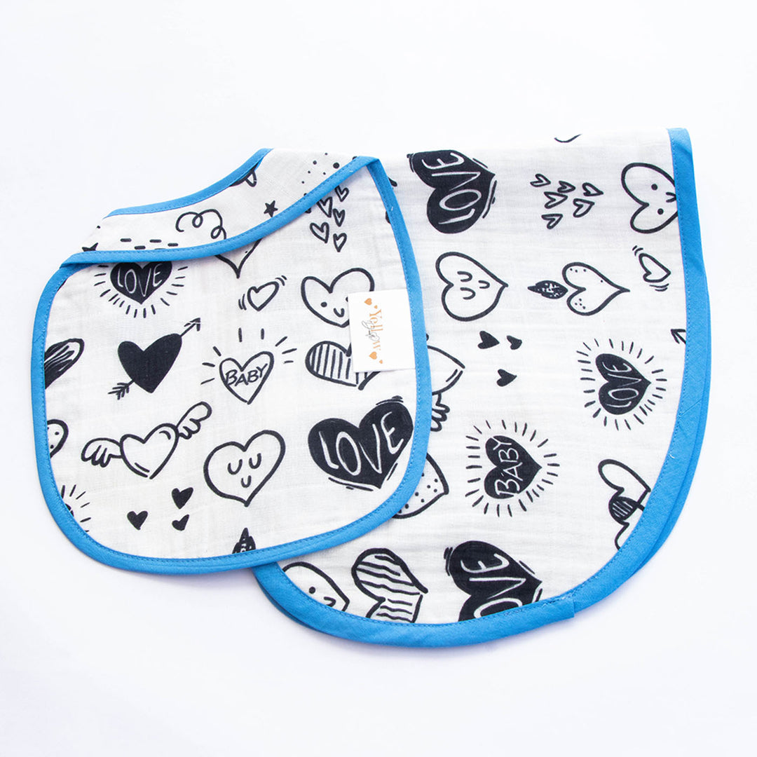 8 Pc | Personalized Doodle Hearts Baby Gift Basket | 0-4 Years