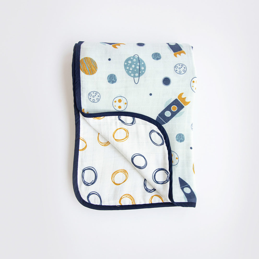 8 Pc | Personalized Space Theme Baby Gift Basket | 0-4 Years