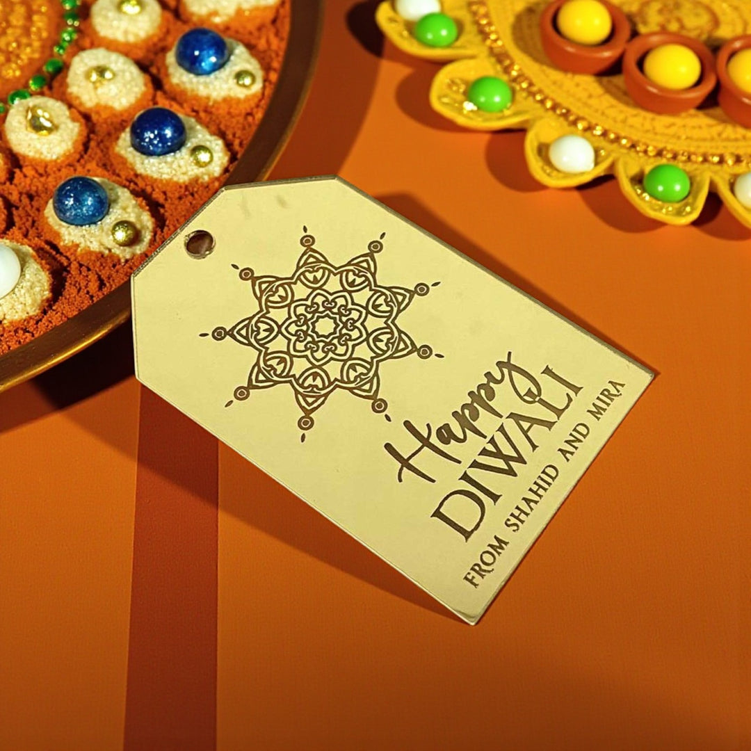 Personalized Engraved Acrylic Diwali Gift Tags | Set Of 10