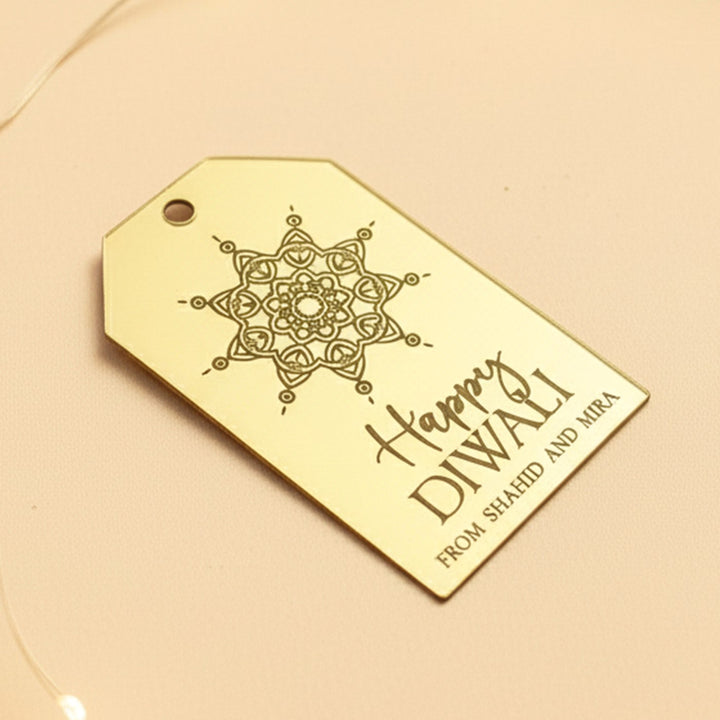 Personalized Engraved Acrylic Diwali Gift Tags | Set Of 10