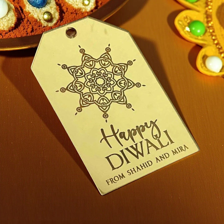 Personalized Engraved Acrylic Diwali Gift Tags | Set Of 10