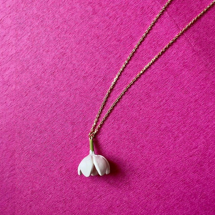 Handmade Polymer Clay Mogra Flower Pendant