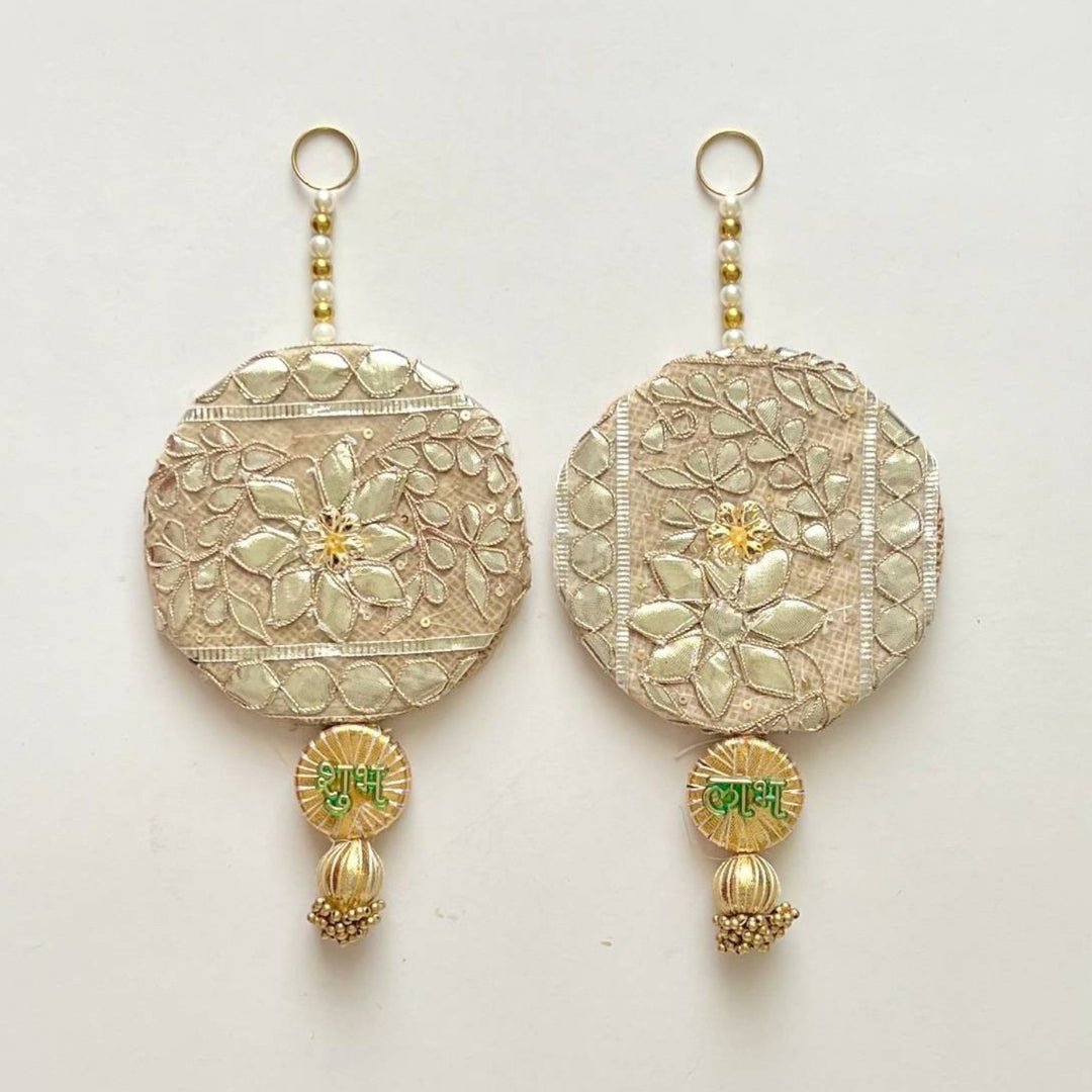Handmade Gota Patti Flower Design Shubhlabh Hanging