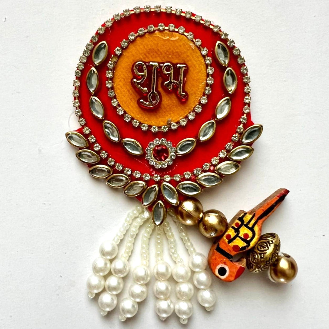 Handmade Beaded Shubhlabh Parrot Charm Festive Decor