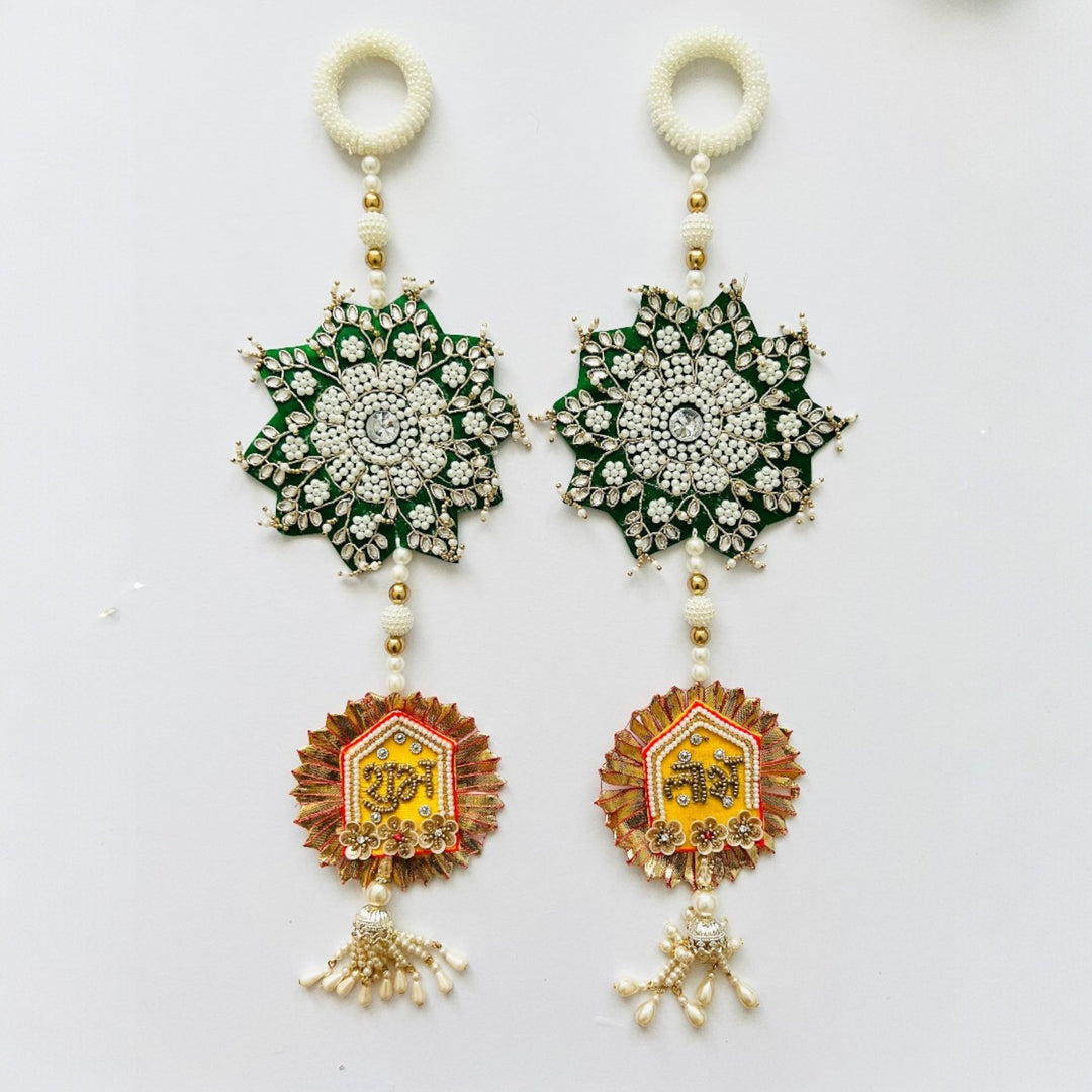 Handmade Zardozi Beaded And Sequin Shubhlabh Silk Hanging