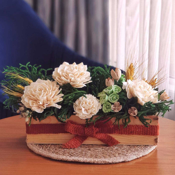 Handmade Elegant Organic White Shola Flower Bouquet