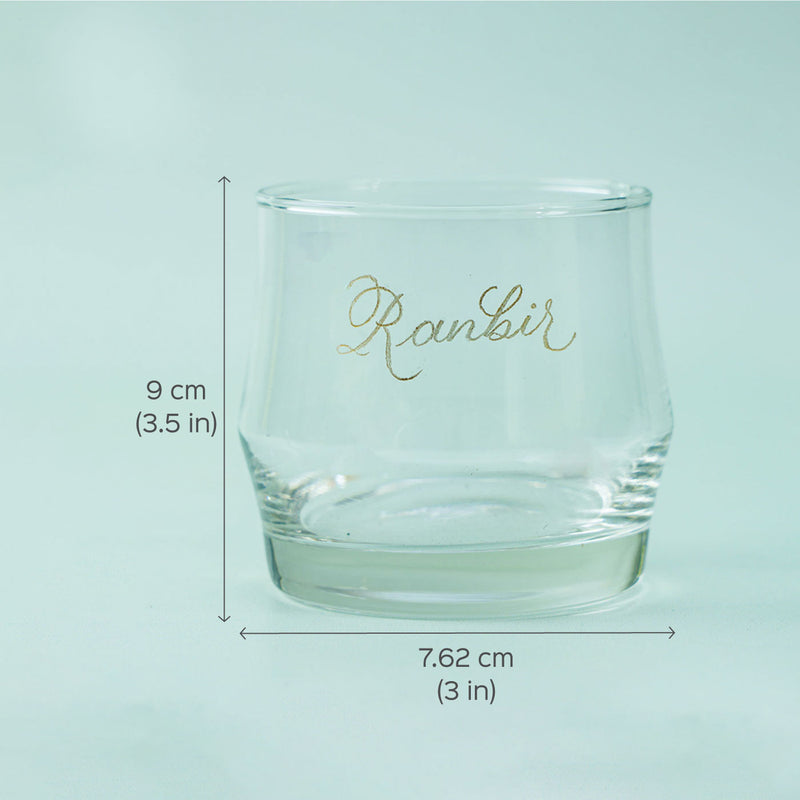 Personalized Ocean Glass with Engraved Calligraphy Lettering