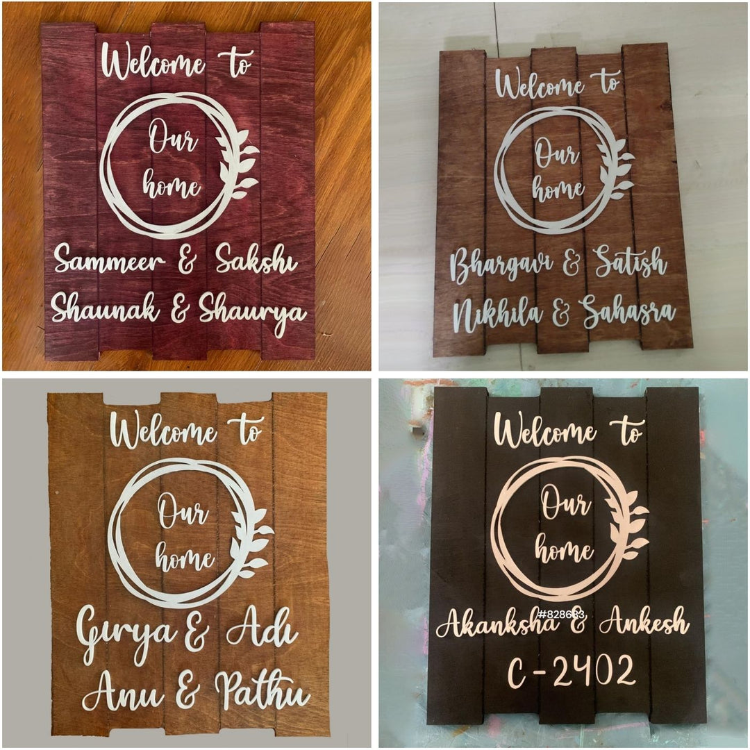 Floral Wreath Nameboard - Our Home