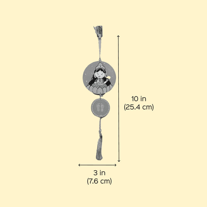 Hand-Painted Pebble Art Lakshmi Charan MDF Wood Hanging