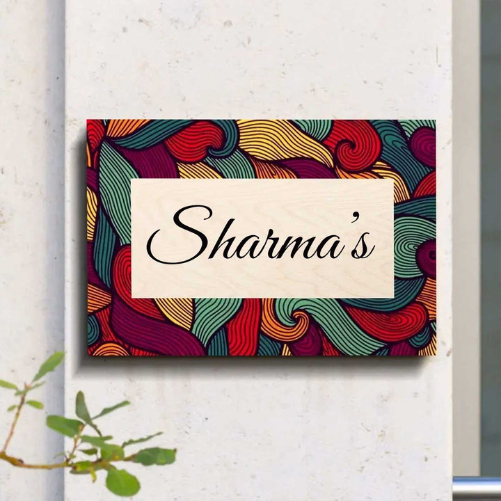 Personalized Contemporary Name Plate Mdf Wood Name Plate