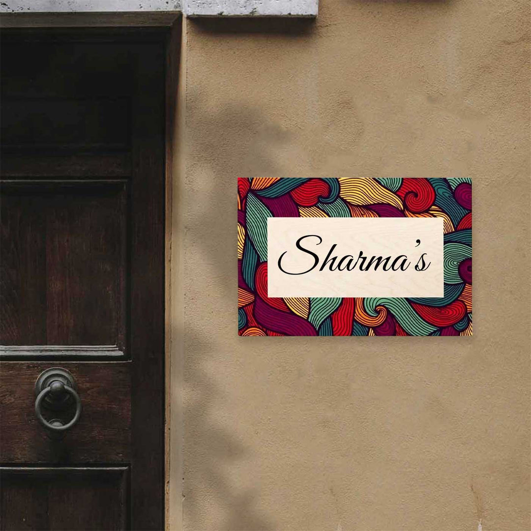 Personalized Contemporary Name Plate Mdf Wood Name Plate