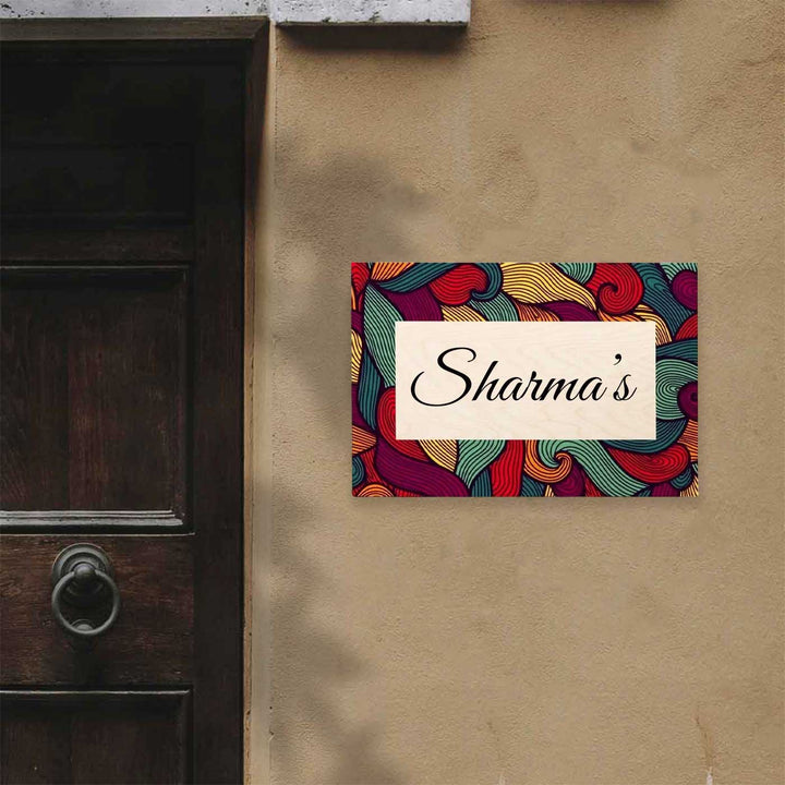 Personalized Contemporary Name Plate Mdf Wood Name Plate