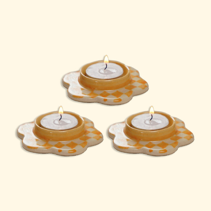 Handpainted Imara Tealight Holders | Set of 3