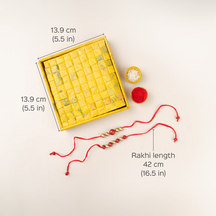Handcrafted Terracotta Rakhi Hamper With Rice Roli - Dimensions and Size Chart