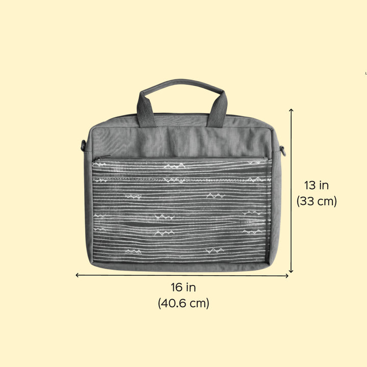 Handcrafted Water-Resistant Navy Blue Honeycomb Laptop Bag