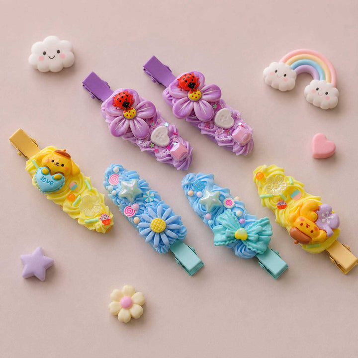 Trendy Decorative Hair Clips With Cute Character Details | Set of 2
