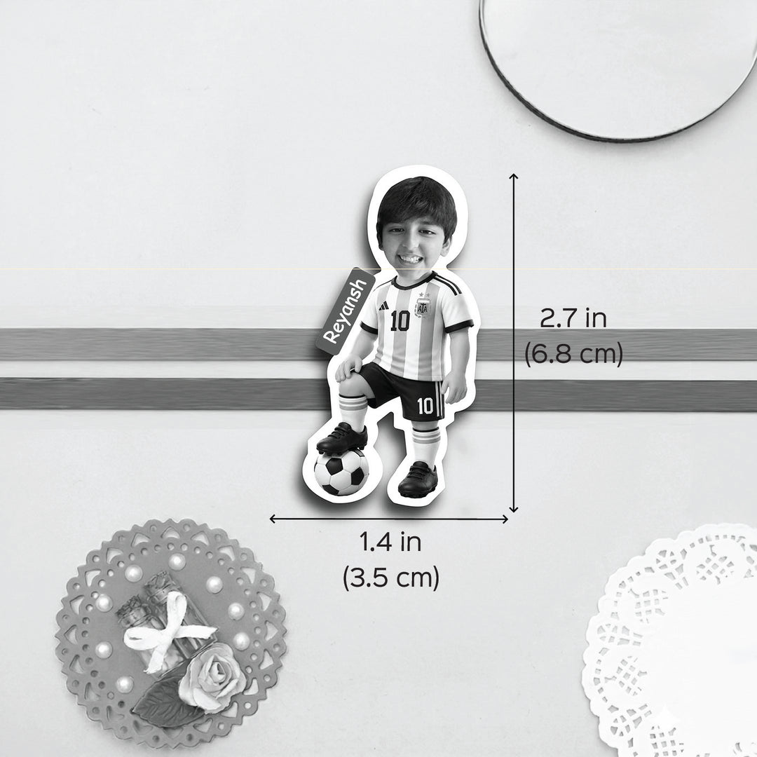 Photo Personalized Handmade Reusable Caricature Football Mdf Wood Kids Rakhi With Roli Chawal