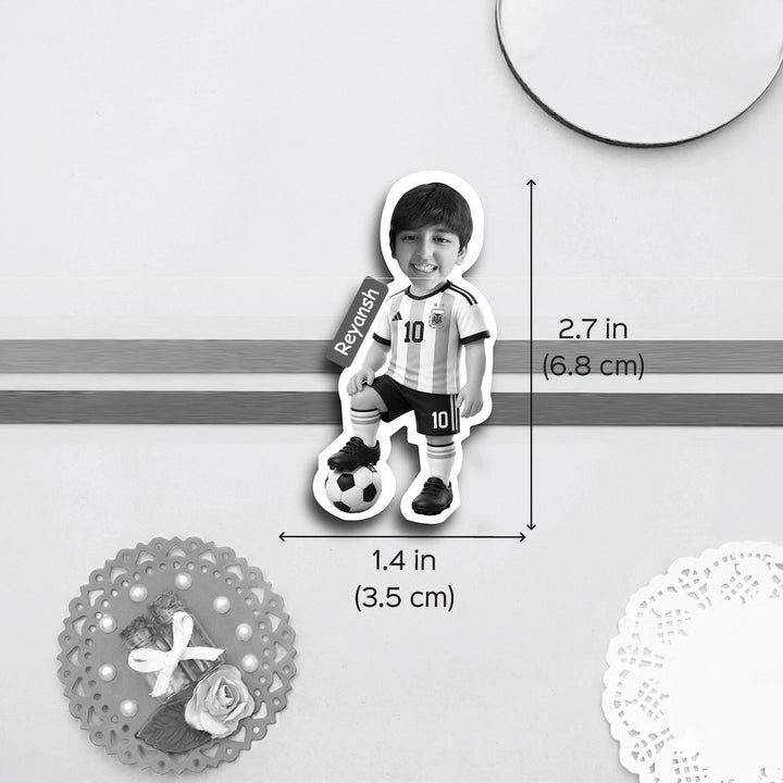 Photo Personalized Handmade Reusable Caricature Football Mdf Wood Kids Rakhi With Roli Chawal