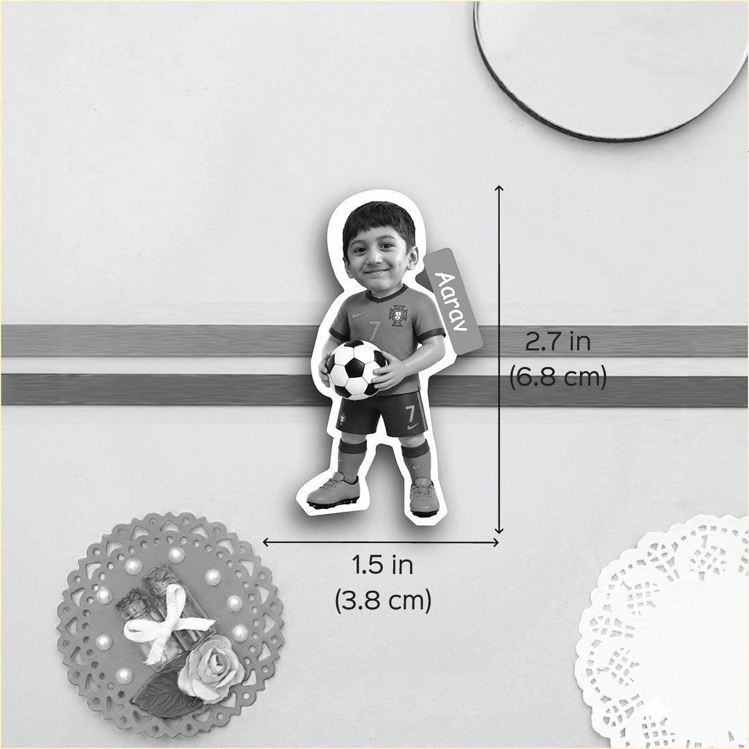 Photo Personalized Handmade Reusable Caricature Football Mdf Wood Kids Rakhi With Roli Chawal