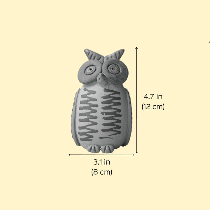 Handmade Nerikomi Ceramic Owl Figurine