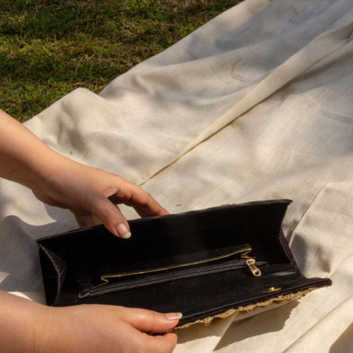 Jhoomar Handcrafted Zardozi Clutch Purse