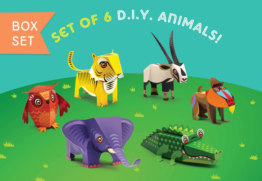 DIY Mini Endangered Animals Paper Craft Kit - Set of 6