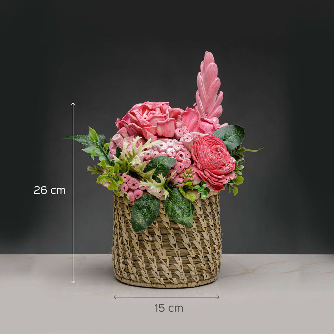 5x5 Wood Box Centerpiece (Blush) | Ligaya Flowers