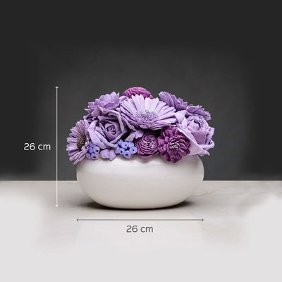 Handcrafted Solawood Flowers "Harmonious Purple" Floral Centerpiece