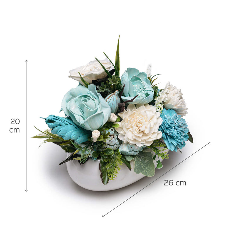 Handcrafted Solawood Flowers "Pastel Perfection" Floral Centerpiece