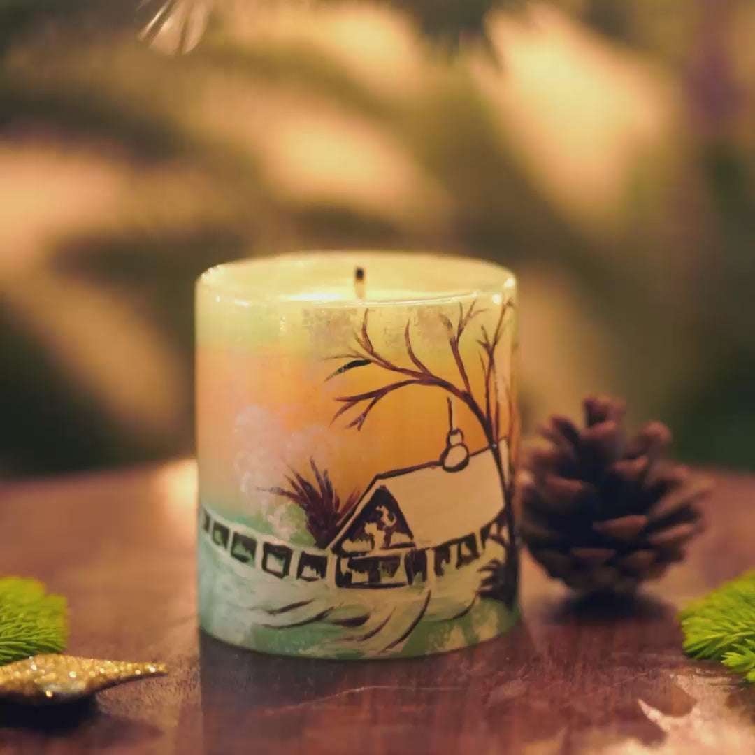 Handcrafted Snow Flake Winter Ocean Dream Scented Wax Candle For Christmas Decoration