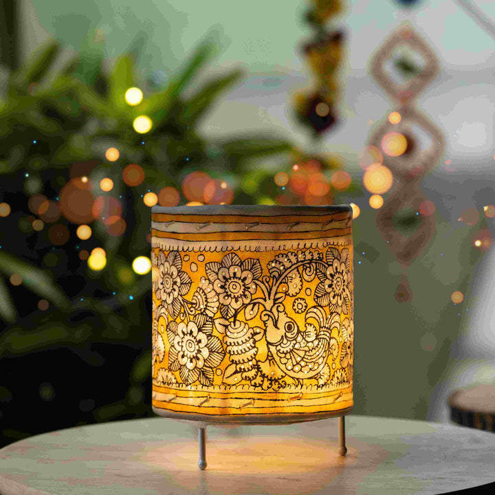 Hand Painted Tholu Bommalata Small Tabletop Lamp | 5 inches
