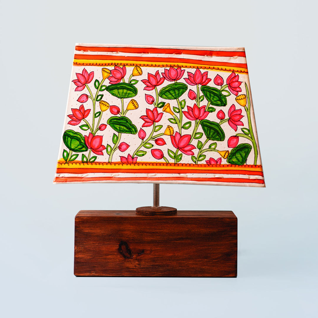 Hand Painted Parchment Leather Tholu Bommalata Lamp