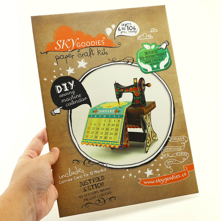 Mini Sewing Machine Desk Calendar 2025 DIY Paper Craft Kit