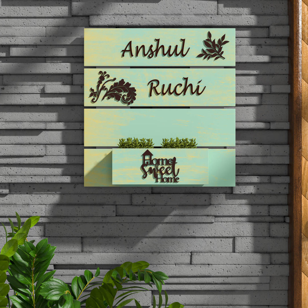 Rustic Wooden Planter Nameboard